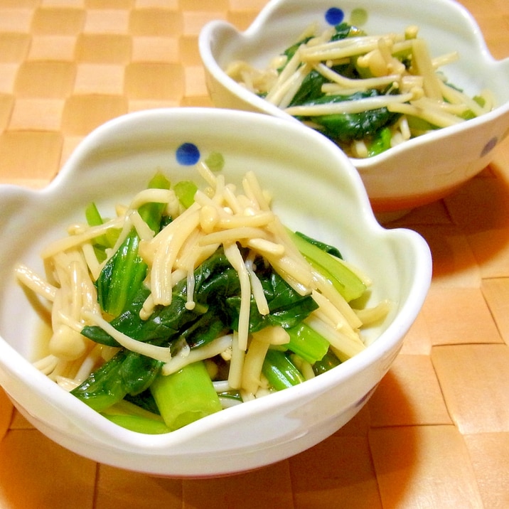 レンジで簡単 えのきと小松菜のポン酢和え レシピ 作り方 By メリッコ 楽天レシピ